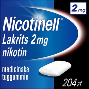 Nicotinell Lakrits medicinskt tuggummi 2 mg 204 st
