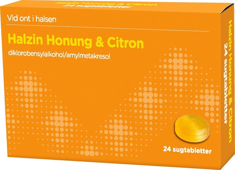 Halzin Honung & Citron Sugtablett Blister, 24tabletter