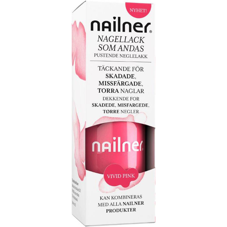 Nailner Nagellack som andas Vivid Pink 8 ml