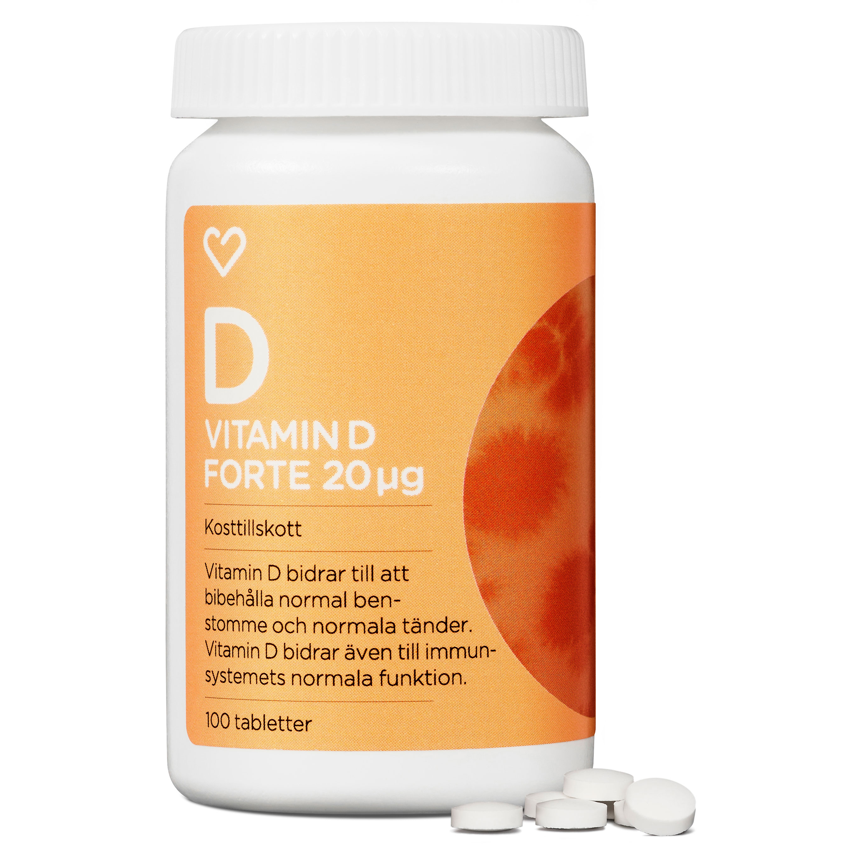Hjärtats Vitamin D Forte 20µg Tablett 100st